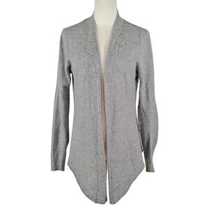 Kenar 100% 3-Ply Cashmere Grey Sequin L/S Open Front Cardigan Shrug MEDIUM